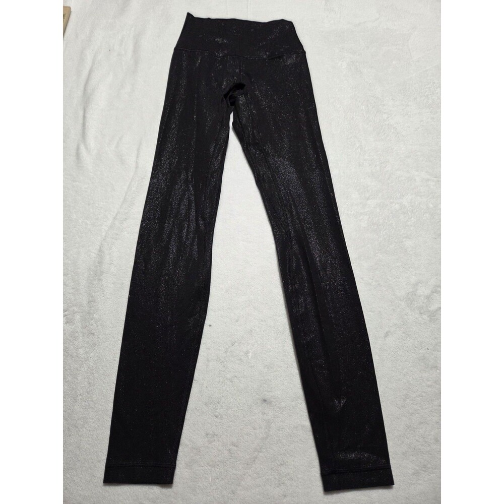 Lululemon Align High-Rise Shimmer Pant 28" Nulu - Shine Foil Print Black Size 2